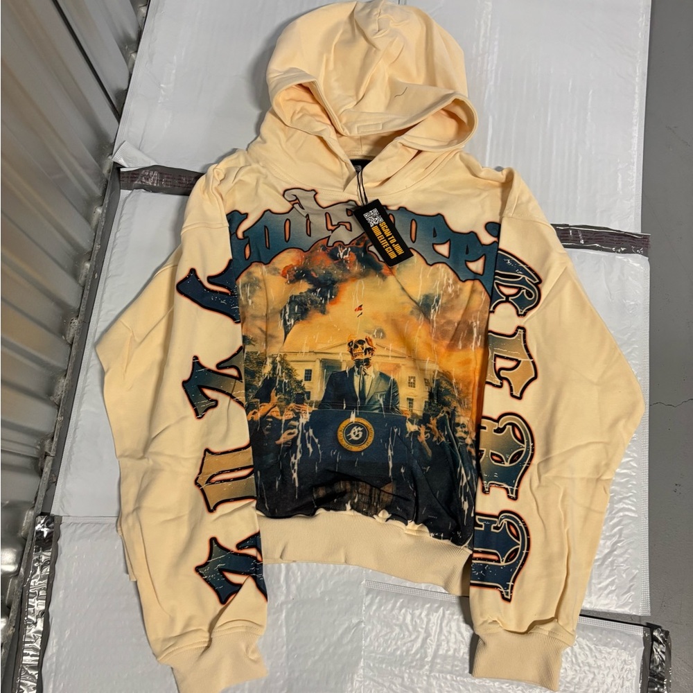 Graphic Pullover Hoodie - Cream